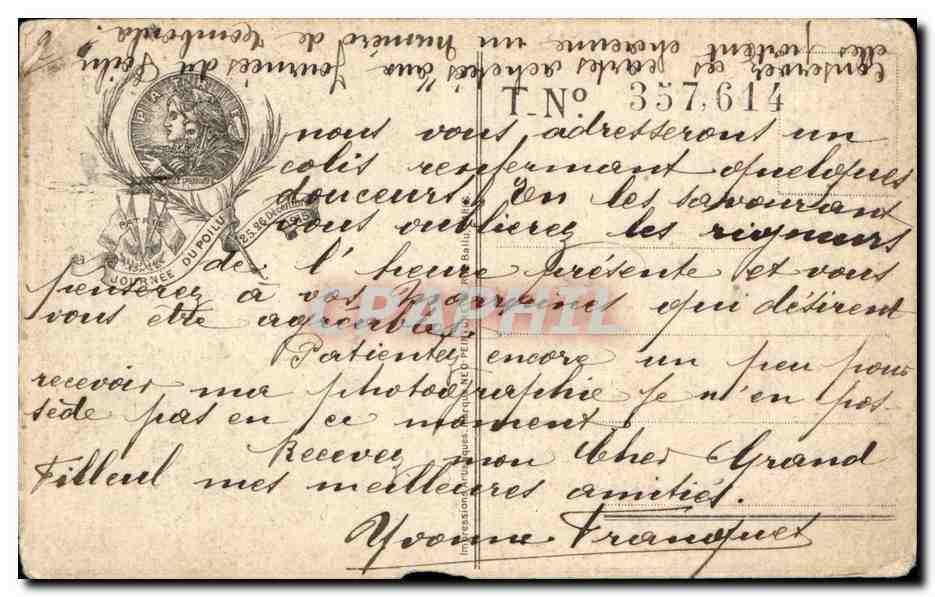CPA Fantaisie Militaria Journee du poilu 25 et 26 decembre 1915 — Rückseite