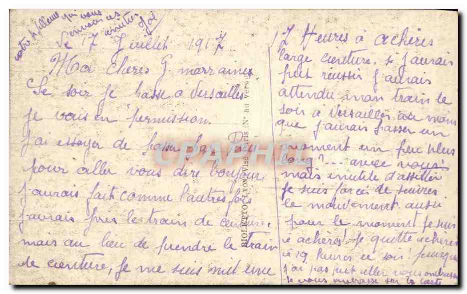 Soldat et femme — scène d'amour — JMT PARIS n°163 — Verso