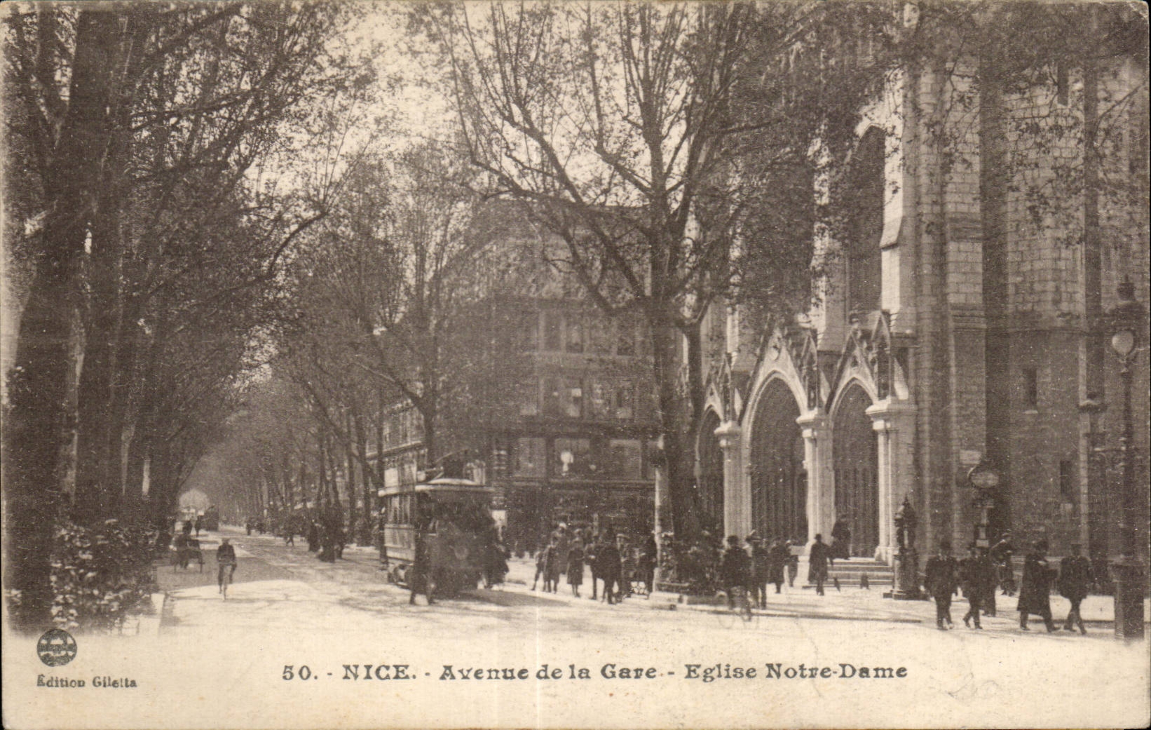 Nice - Avenue de la Gare - Eglise Notre Dame - CPA 