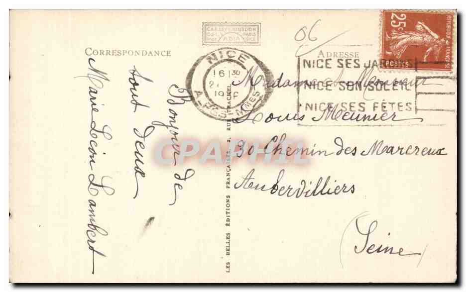 Nice - Vue Generale et l entree du Port - CPA  — Rückseite