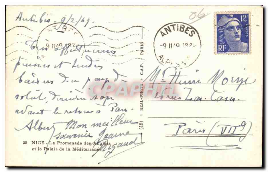 Nice - La Promenade des Anglais - CPA  — Rückseite