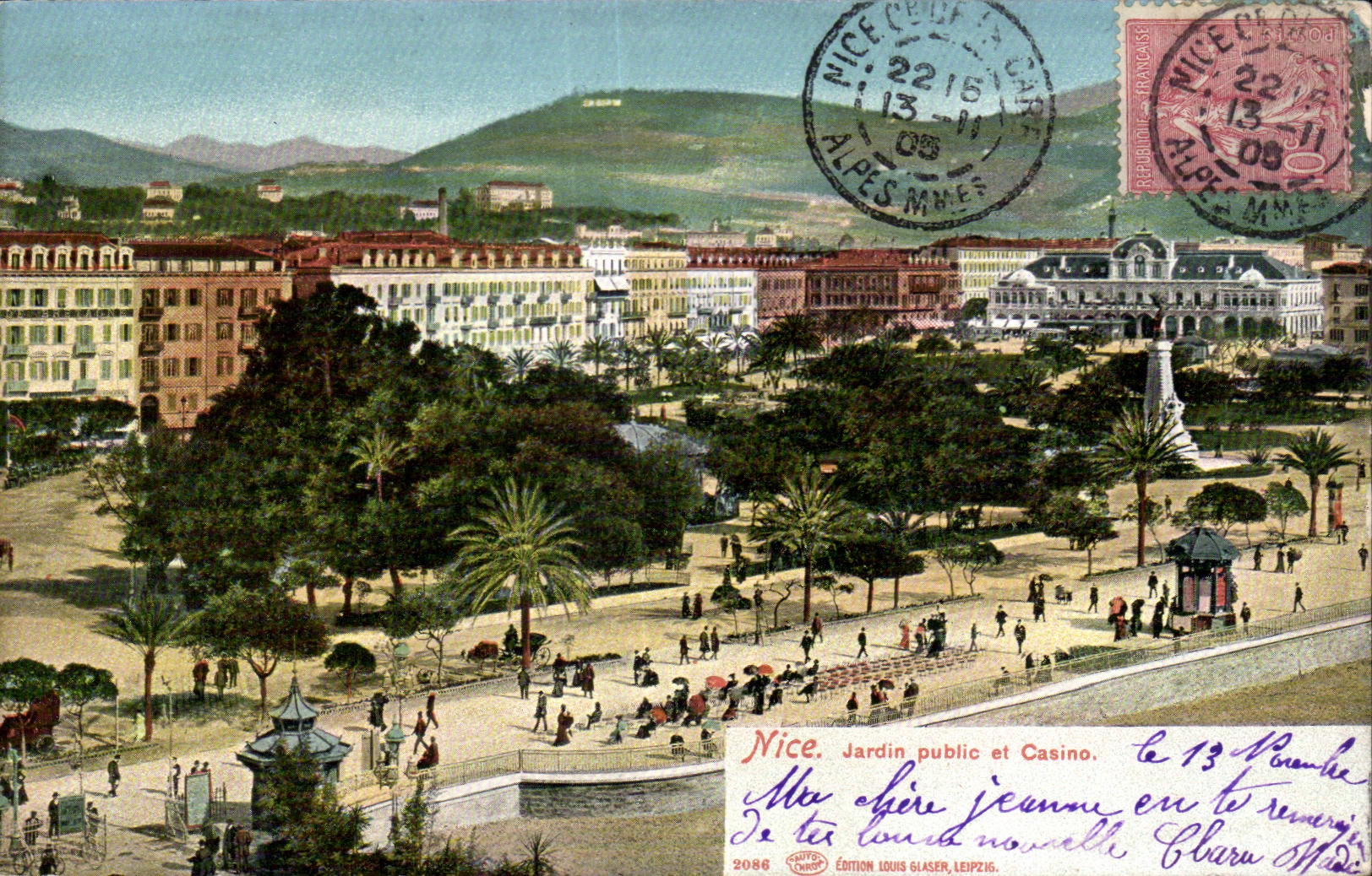 Nice - Jardin Public et Casino - CPA 