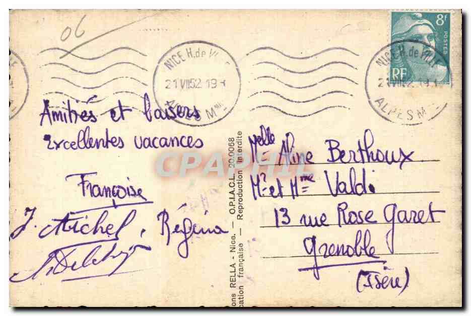 Nice - Vieilles Maisons - CPA  — Rückseite