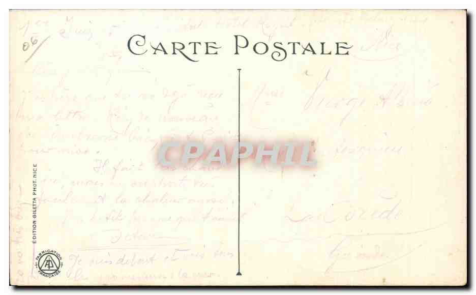 Nice - Jardins des Palmiers - Casino Municipal - CPA  — Rückseite