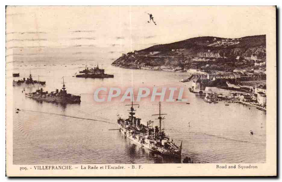 Villefranche — La Rade et l'Escadre — B.F. — Road and Squadron