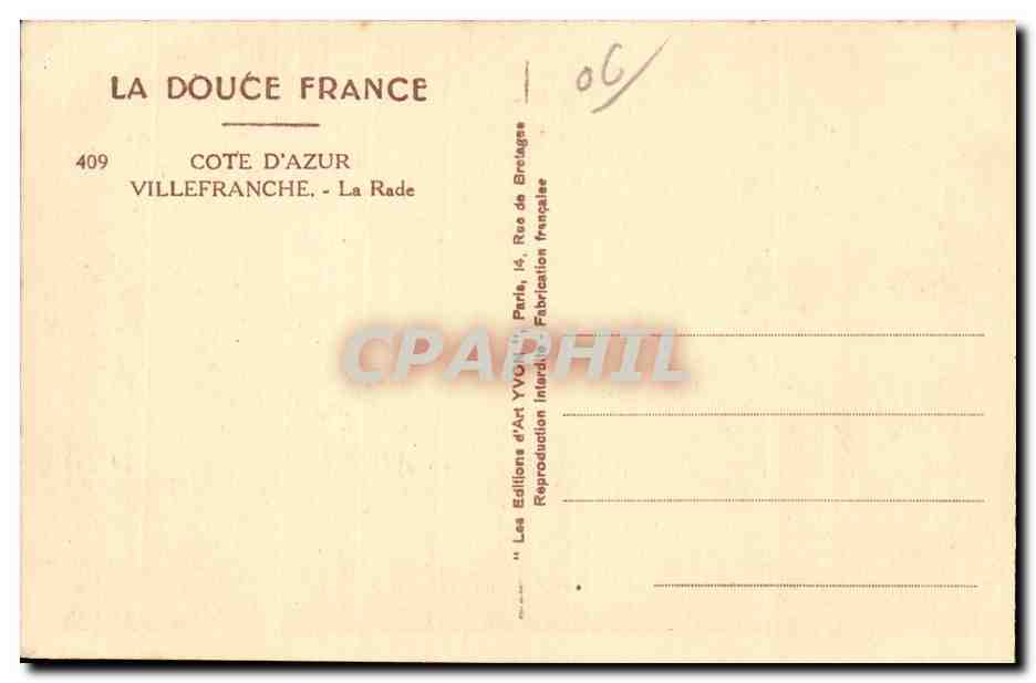 Villefranche sur Mer - La Rade Bateaux Guerre - CPA  — Rückseite