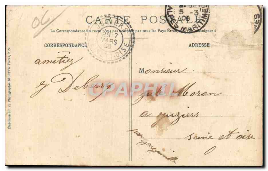 La Turbie - Gare P L M - CPA  — Verso