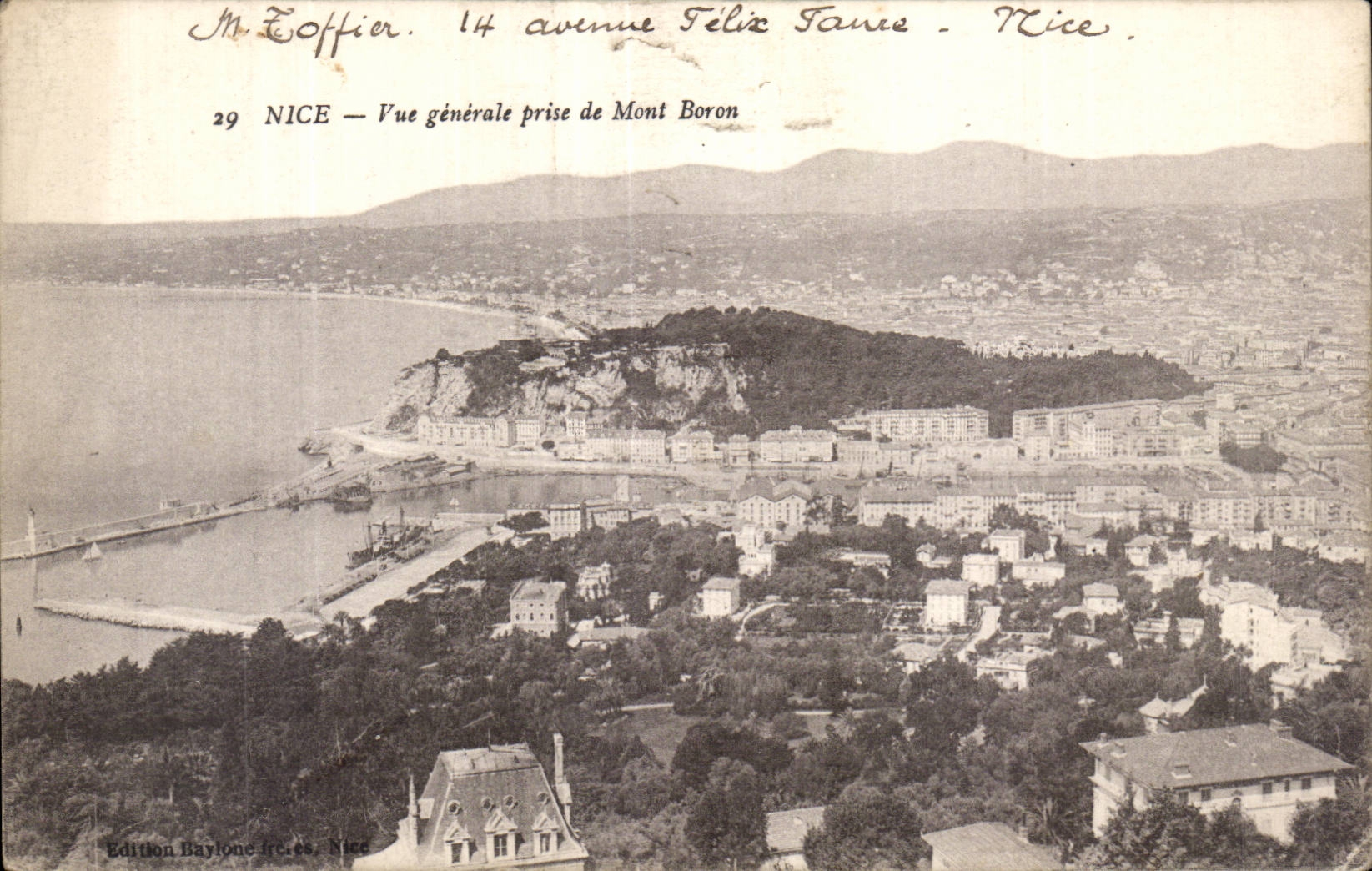 Nice - Vue Generale prise de Mont Boron - CPA
