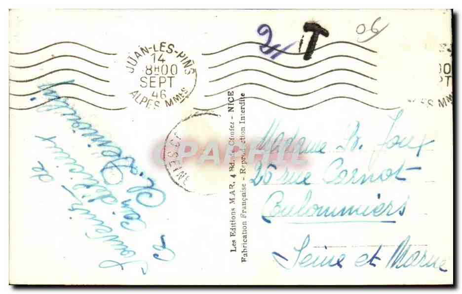 Juan les Pins - Vue Generale - CPA — Rückseite