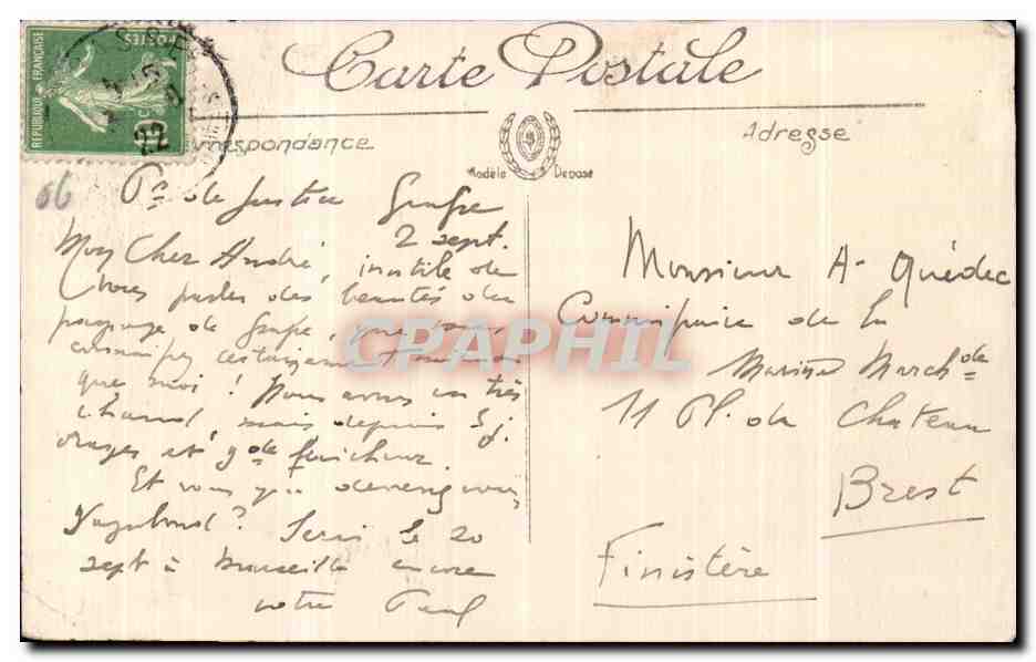 Grasse - Portail de la Cathedrale - CPA — Rückseite