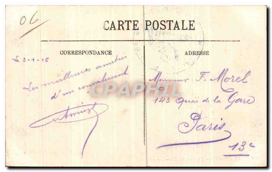 Beaulieu - Le Port - Les Villas - CPA — Verso