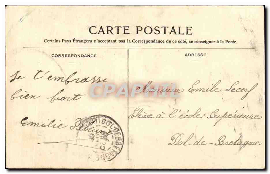 CPA Fantaisie Militaria Le quart d eau — Back