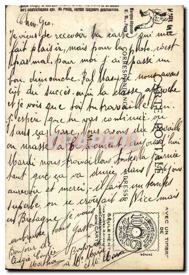 CPA Fantaisie Militaria Humour Les commandants du soldat — Verso