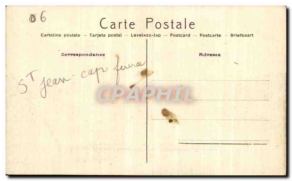Cap Ferrat - La Porte Romaine - Entree du Parc du Roi des Belges - CPA — Verso
