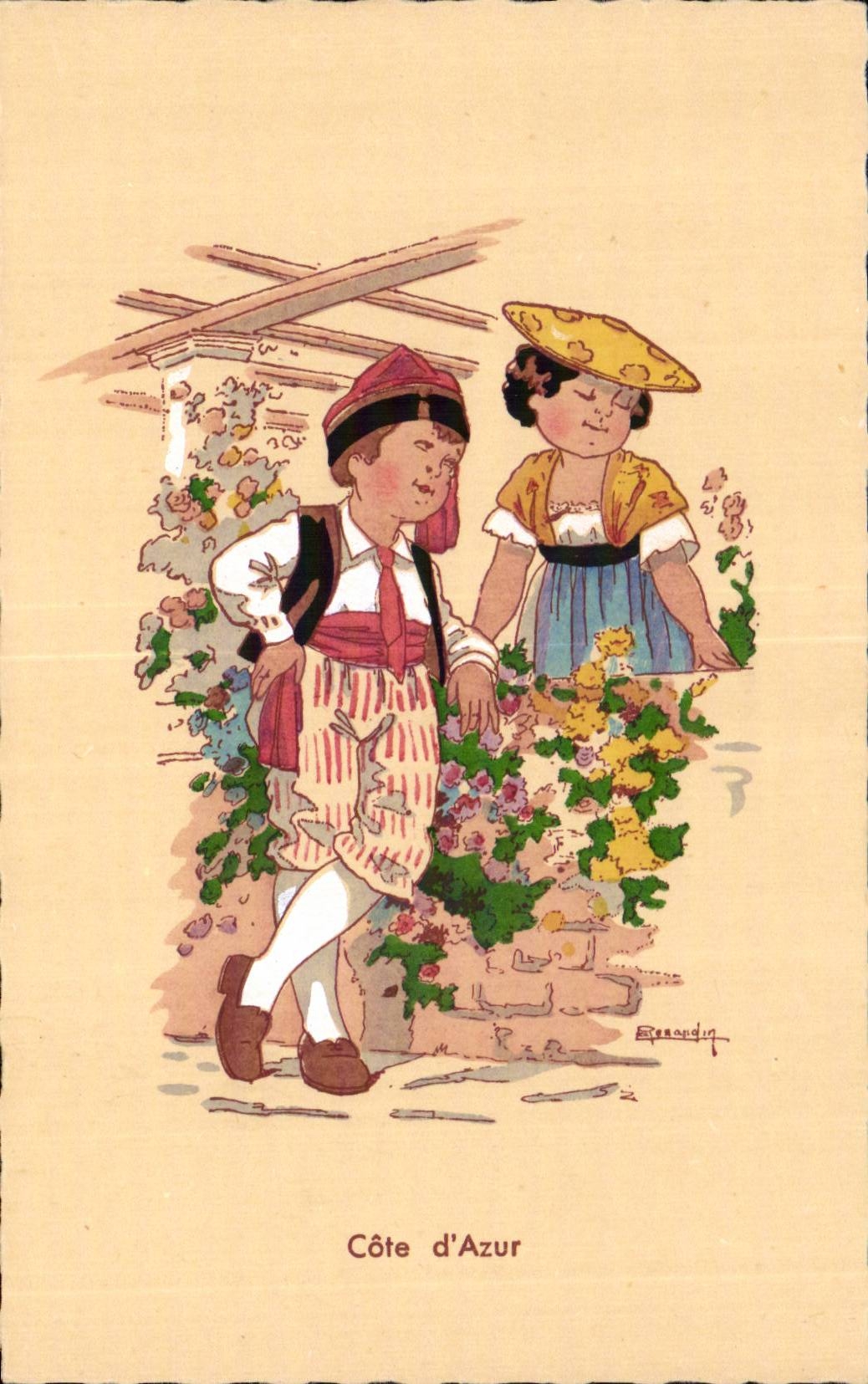 Cote d Azur - Souvenir - Enfants - CPA