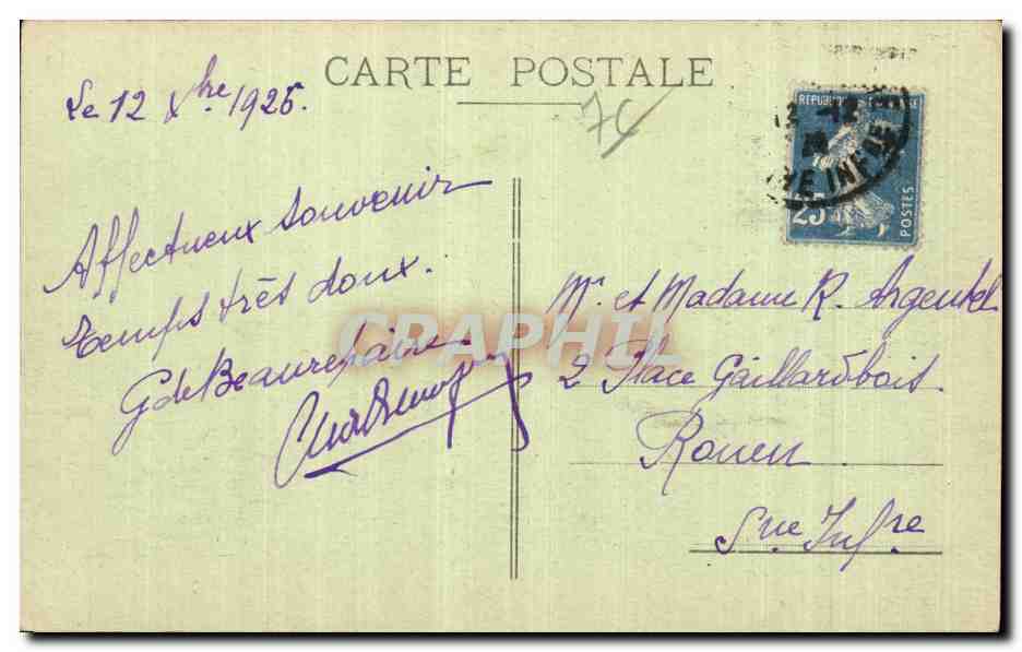 Le Havre Granville - La Vierge Noire - CPA — Rückseite