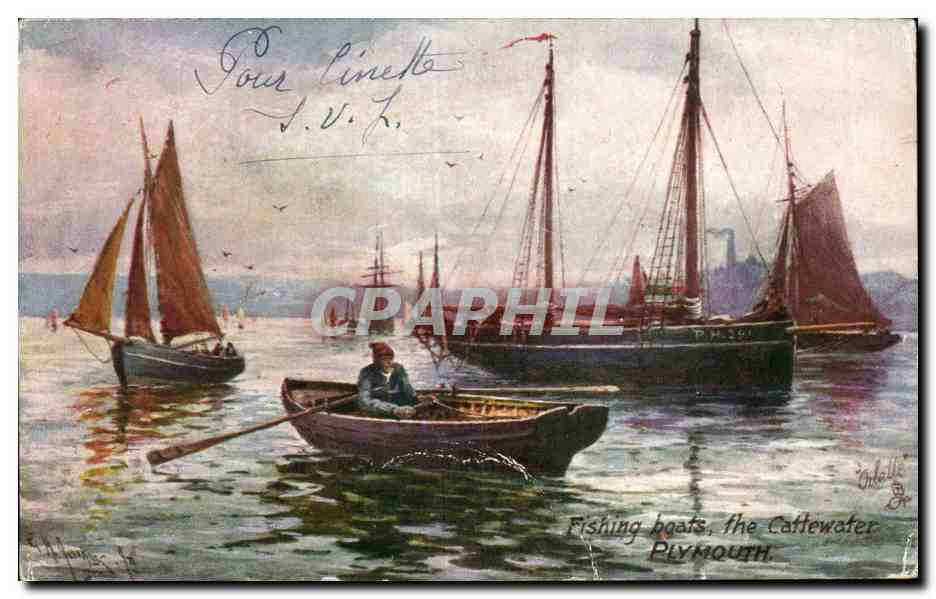 Angleterre - England - Devon - Plymouth - Fishing Boats - The Cattewater - CPA