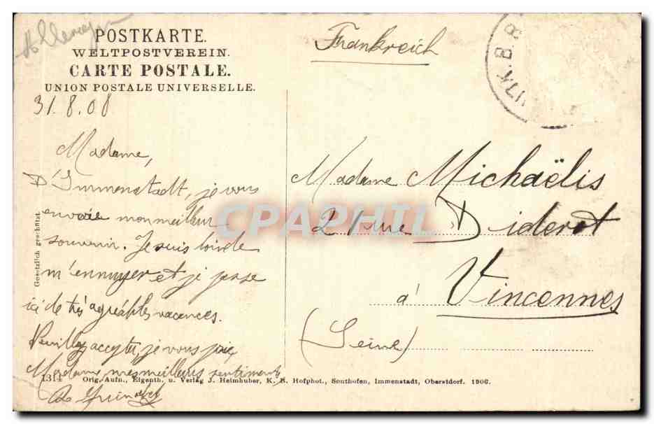 Allemagne - Germany - Bavaria - Bayern - Baviere - Oberstdorf - CPA — Back