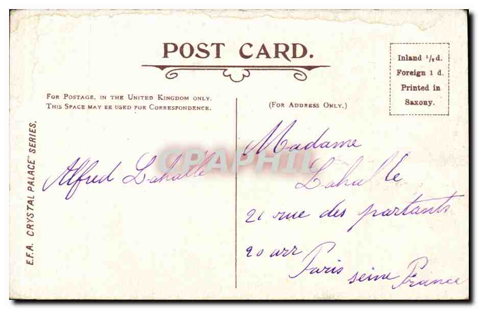 Angleterre - England - London - Crystal Palace - CPA — Rückseite