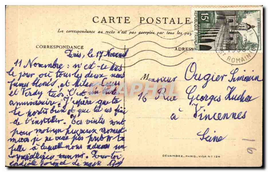 CPA Fantaisie Militaria Of France Alsace Lorraine  — Rückseite