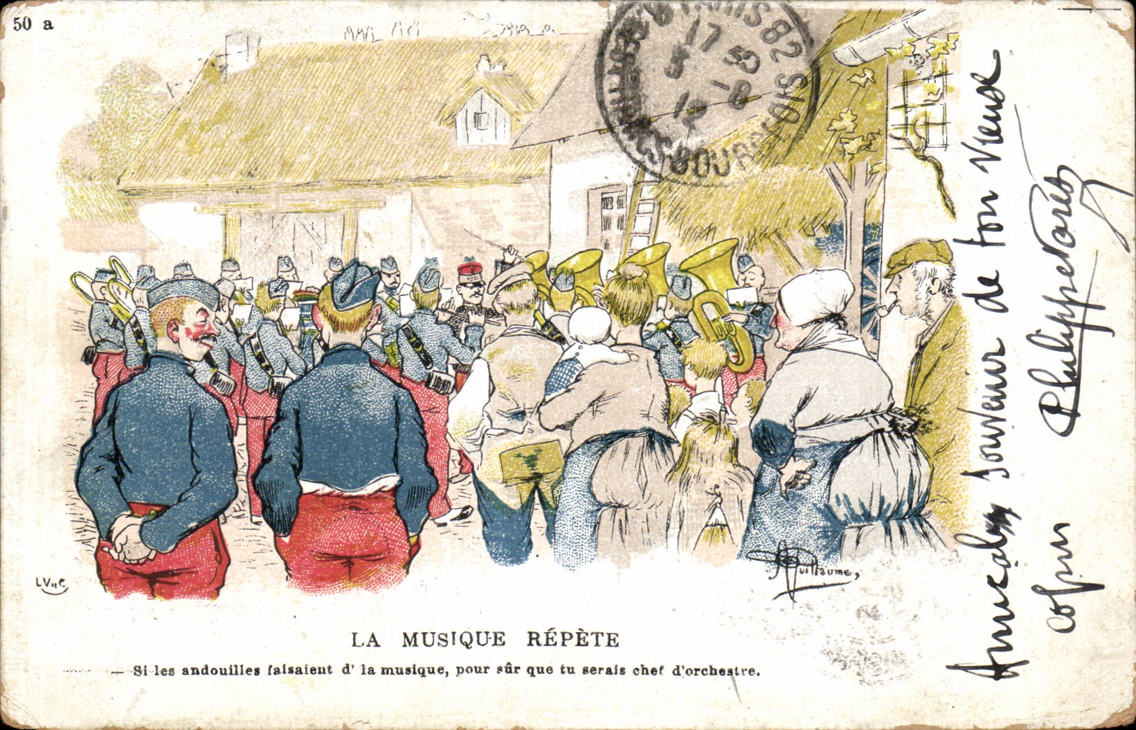 CPA Fantaisie Militaria La musique repete Fanfare Illustrateur