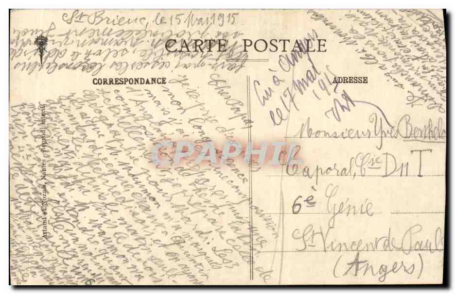 CPA Fantaisie Militaria Service en campagne Uniforme — Rückseite