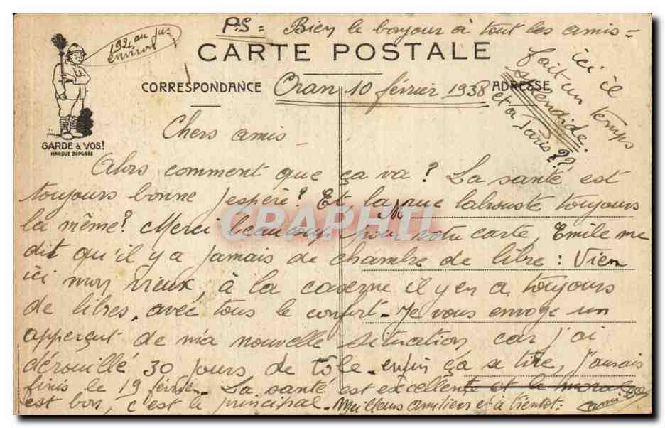 CPA Fantaisie Militaria Humour Les cinq sens de l odorat — Achterkant