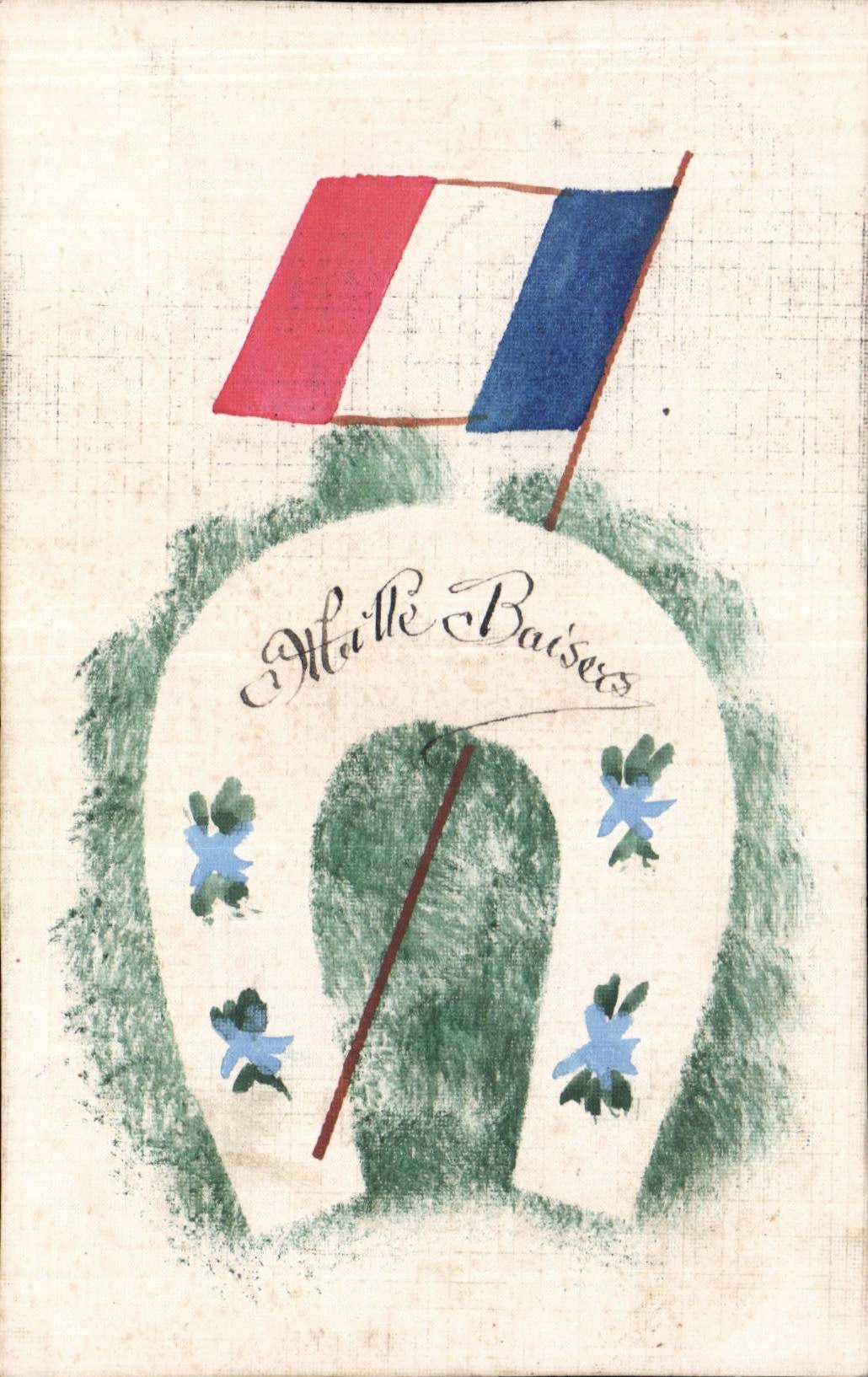 CPA Fantaisie Militaria Patriotique Drapeau Flag