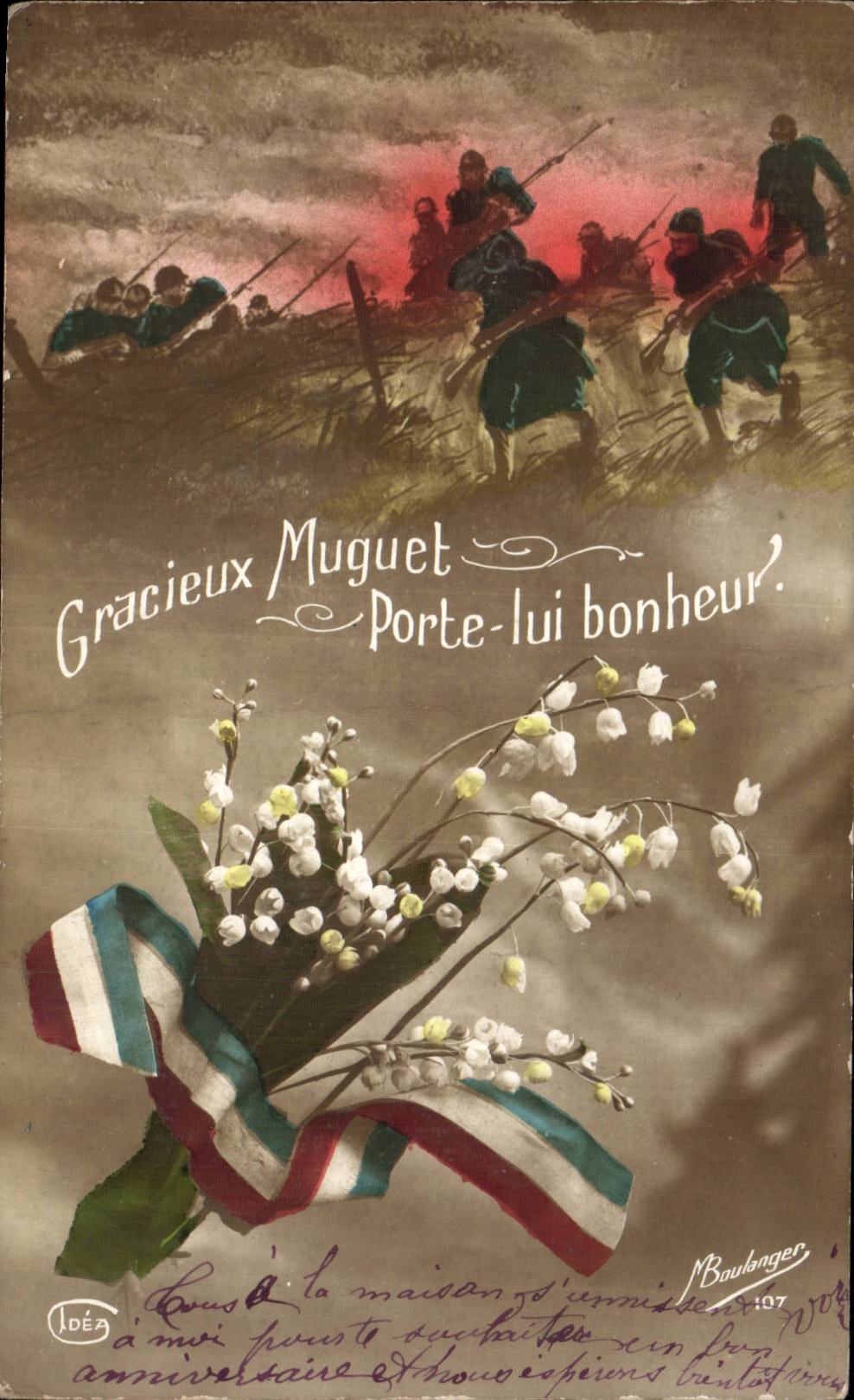 CPA Fantaisie Militaria Curieux muguet