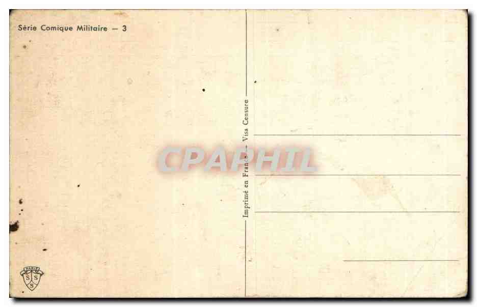 Soldado y civil — baño de pies — Serie Comica Militar — 3 — Reverso