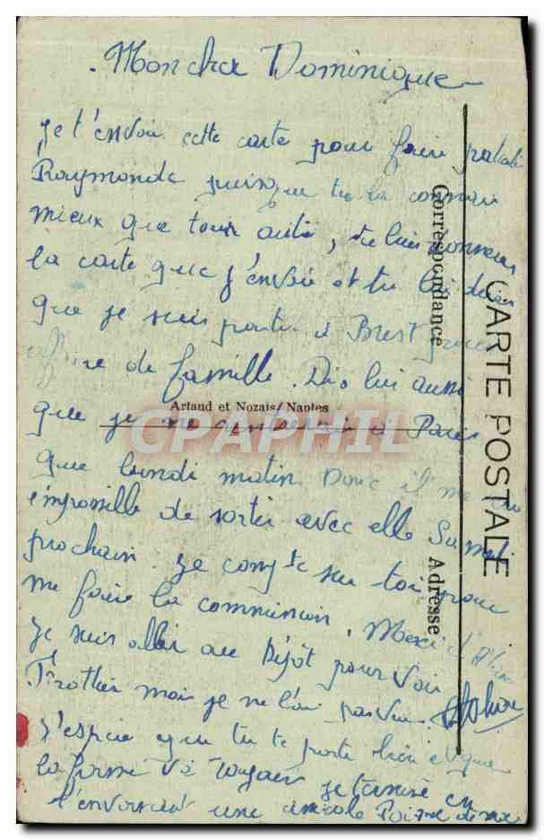 Inspection des recrues par l'adjutant — La Vie Militaire — éditeur Revers L. merdite — Verso