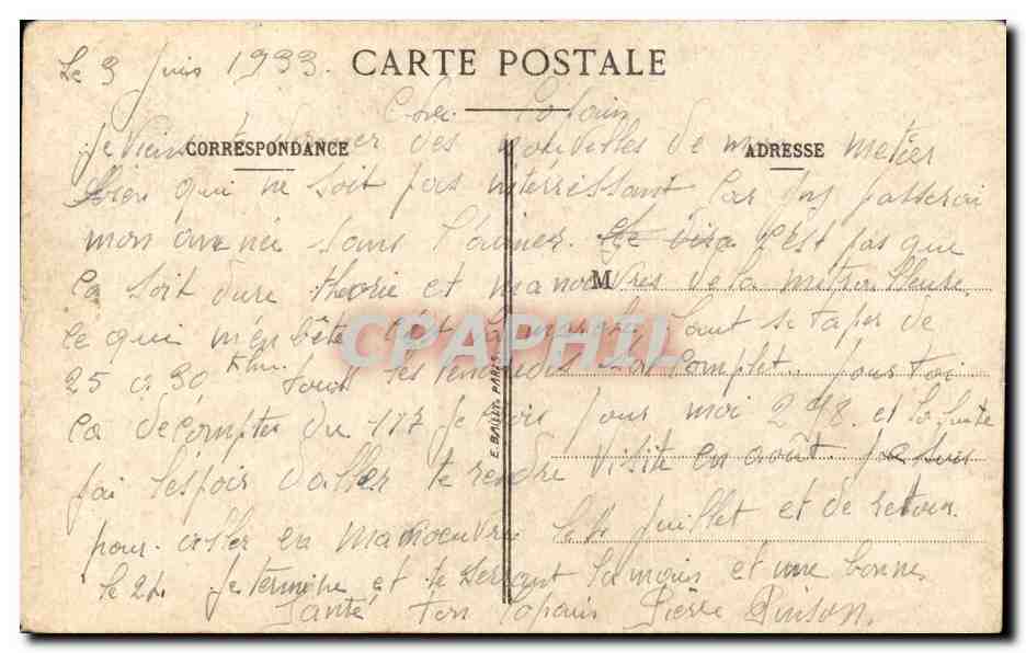 CPA Fantaisie Militaria Humour Les femmes a la caserne Gymnastique — Verso