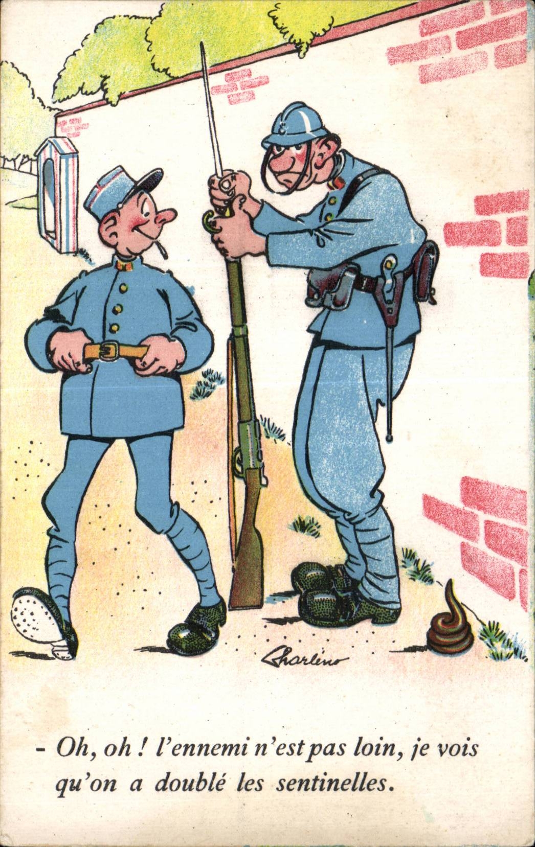 CPA Fantaisie Militaria Humour Soldats