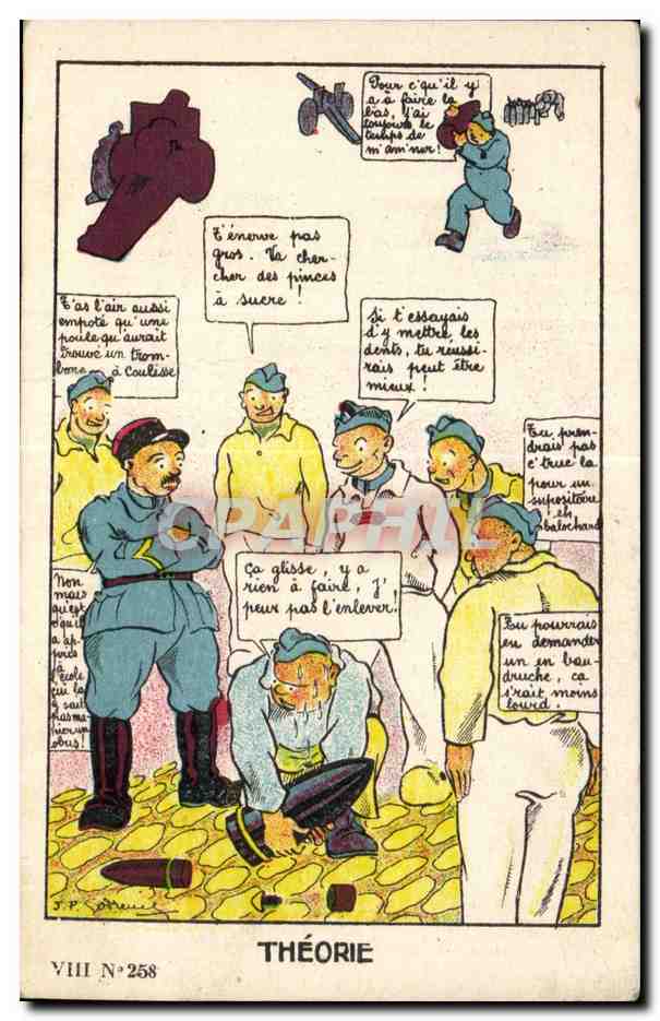 CPA Fantaisie Militaria Humour Theorie Canon 