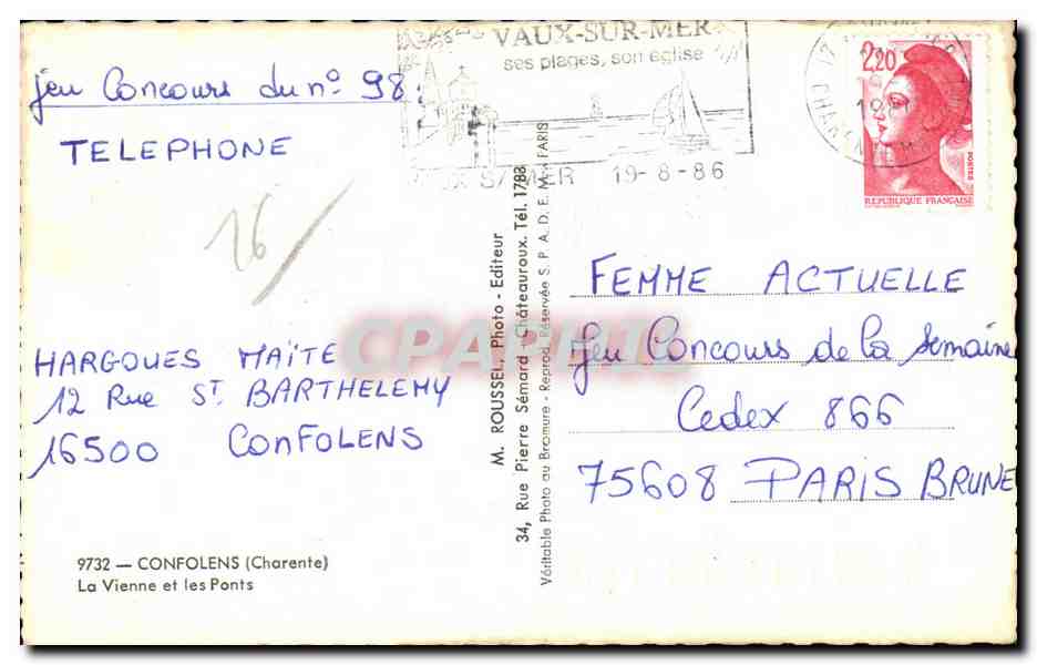 Confolens - La Vienne et les Ponts - CPA  — Rückseite