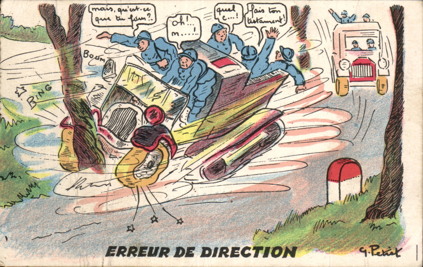 Militaria - Humoristique - Humour - Erreur de Direction - CPA 