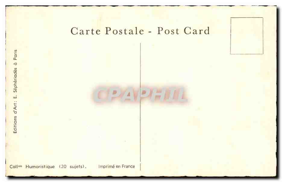 Soldats en infirmerie — scène humoristique — Éditions d'Art. E. Séphériades à Paris — Verso