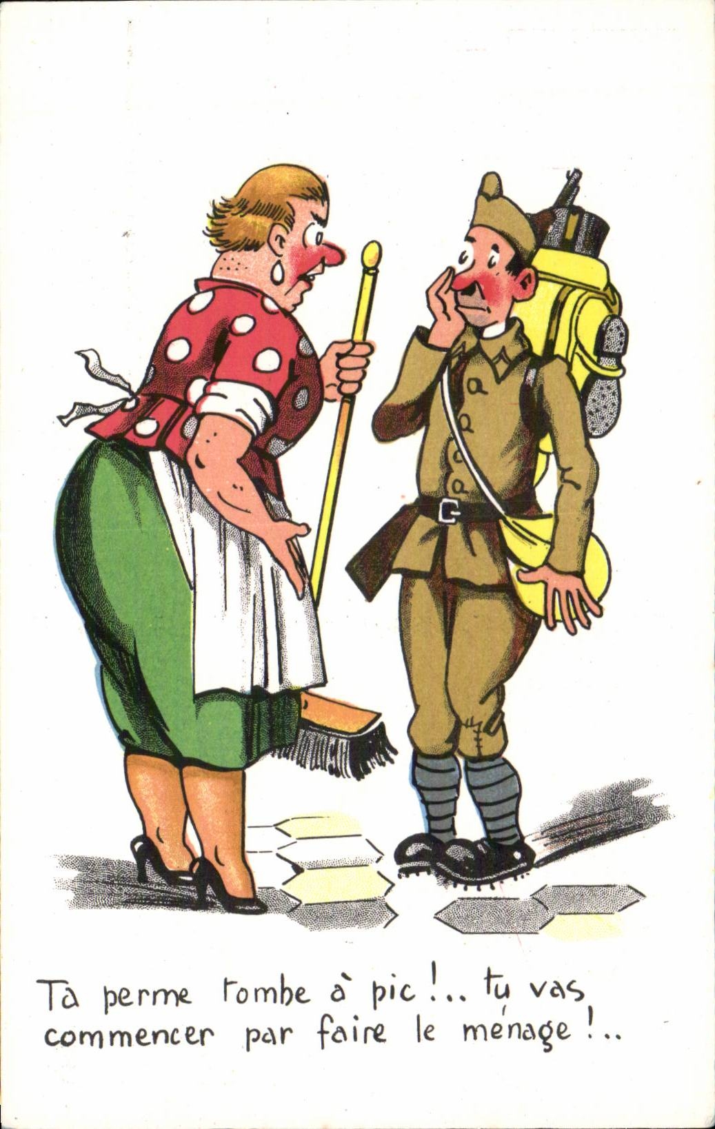 Militaria - Humoristique - Humour - Illustration - CPA 