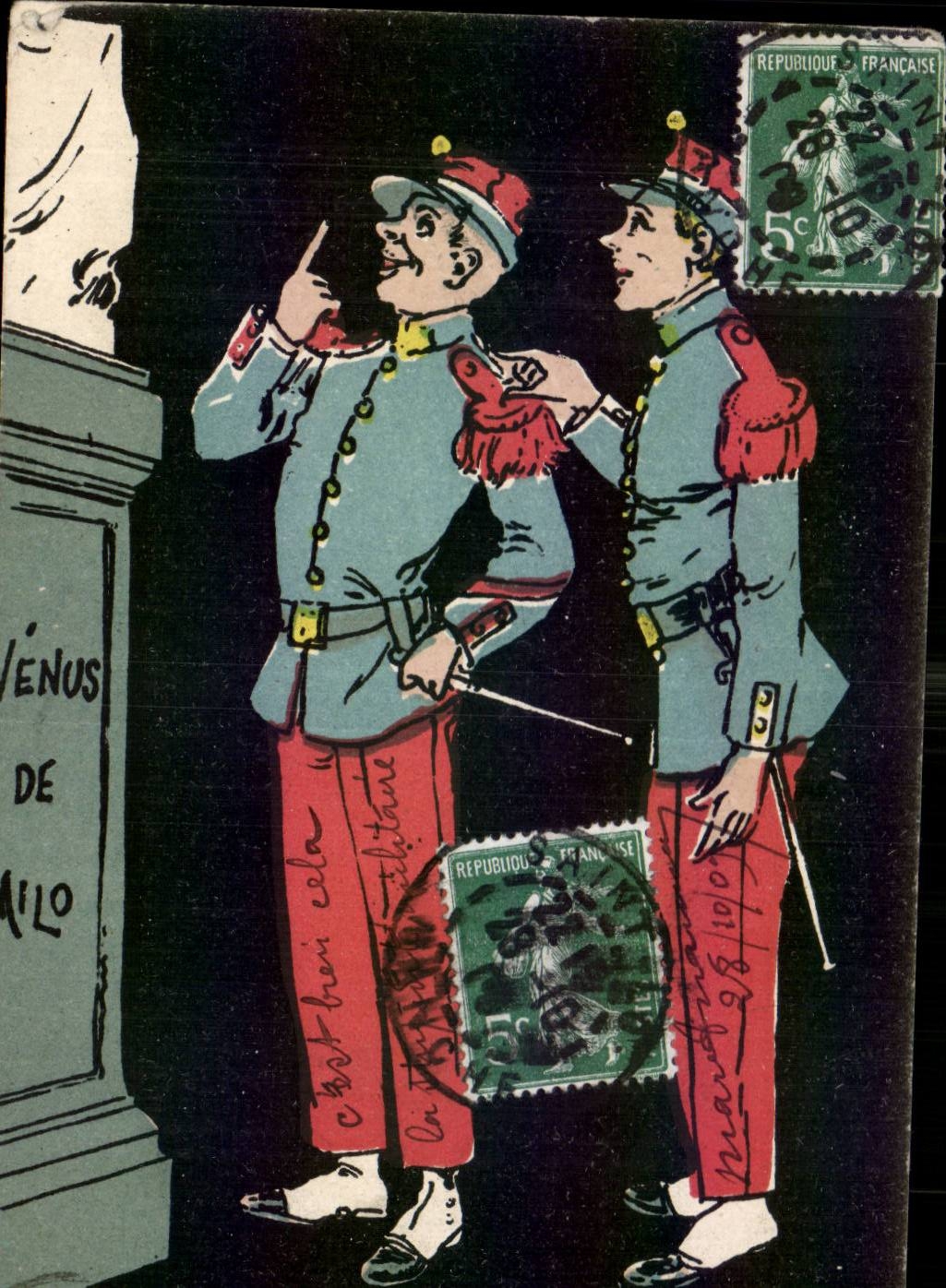 Deux soldats de la République française — caricature — éditeur non visible