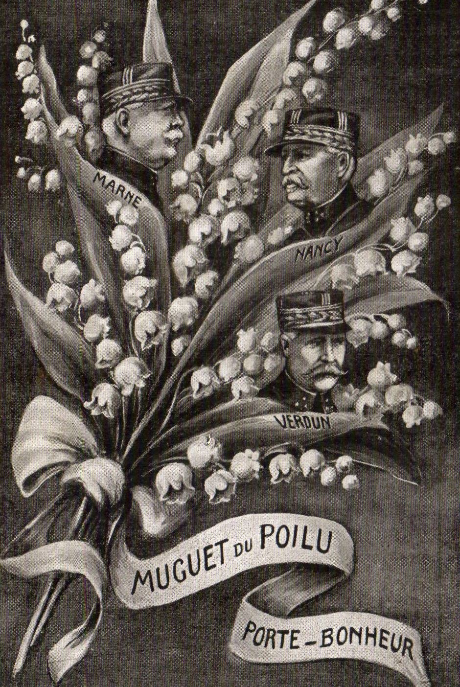 Militaria - Humoristique - Humour - Illustration - Muguet du Poilu - Porte Bonheur - Lily of the Valley - CPA 