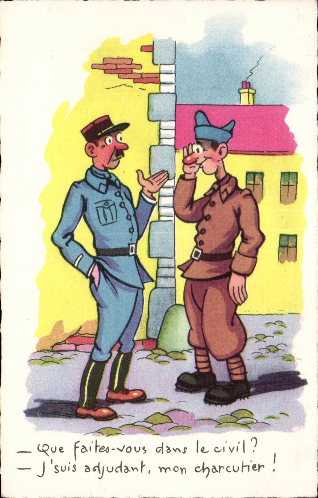 Militaria - Humoristique - Humour - Illustration - CPA 