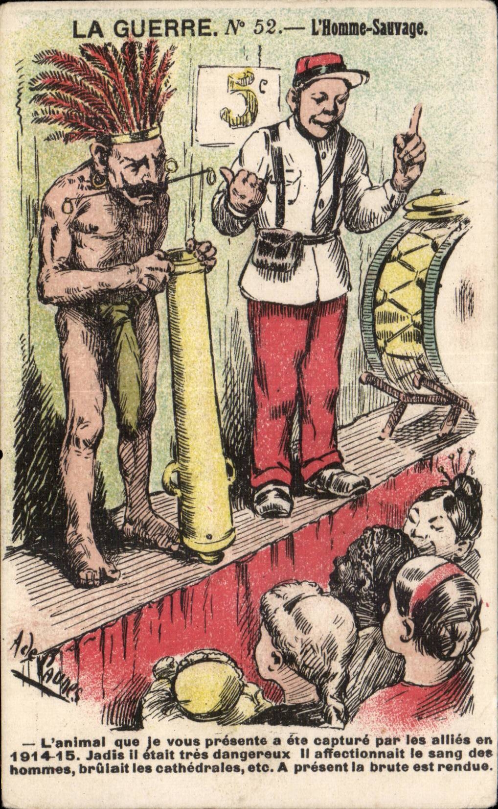 Militaria - Humoristique - Humour - Illustration - La Guerre - L Homme Sauvage - CPA