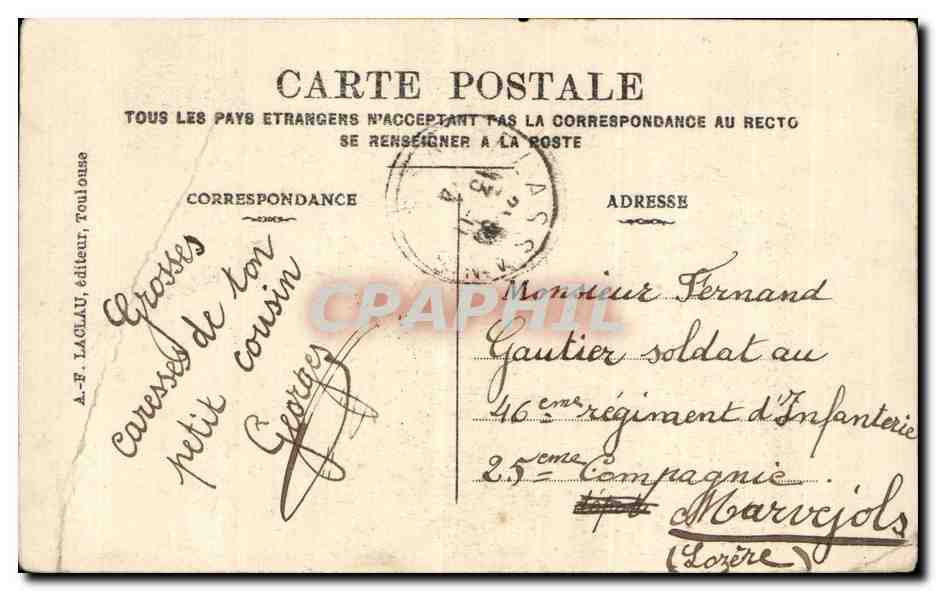 Militaria - Humoristique - Humour - Illustration - La Guerre - L Homme Sauvage - CPA — Verso