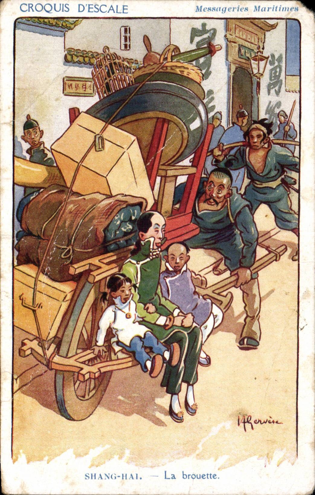 Militaria - Humoristique - Humour - Illustration - Messageries Maritimes - Croquis d Escale - CPA