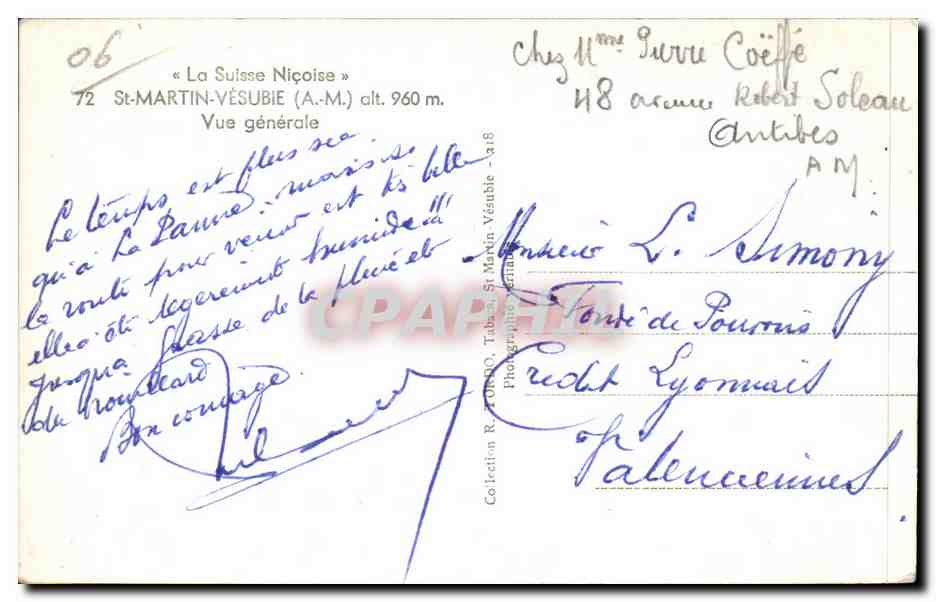 St-Martin-Vésubie — Vue générale — Collection R. TORDO, Photographe — Rückseite