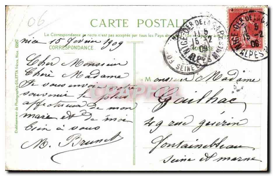 Nice - Vue Generale Vue prise du Mont Boron - CPA  — Rückseite