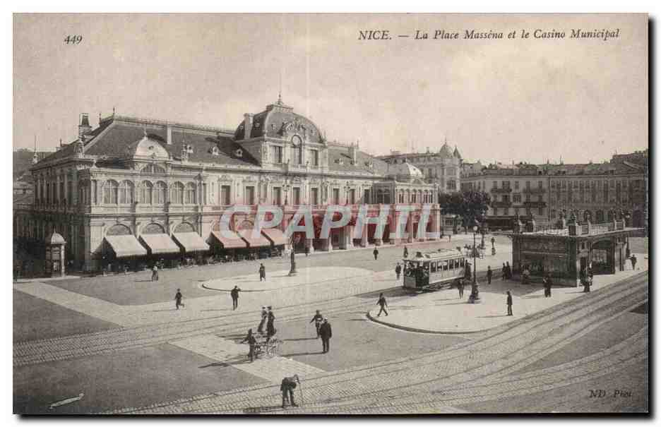 Nice - La Place Massena - Casino Municipal - CPA 