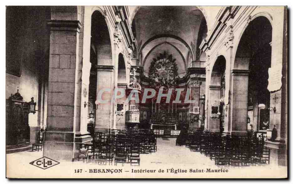Besancon - Interieur de l Eglise Saint Maurice - CPA 