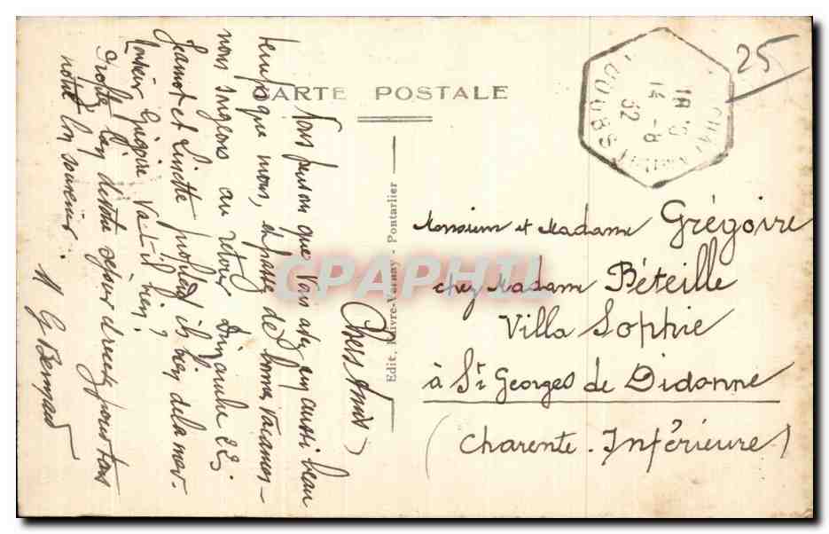 Pontarlier - Forts de Joux et du Larmont - CPA  — Rückseite