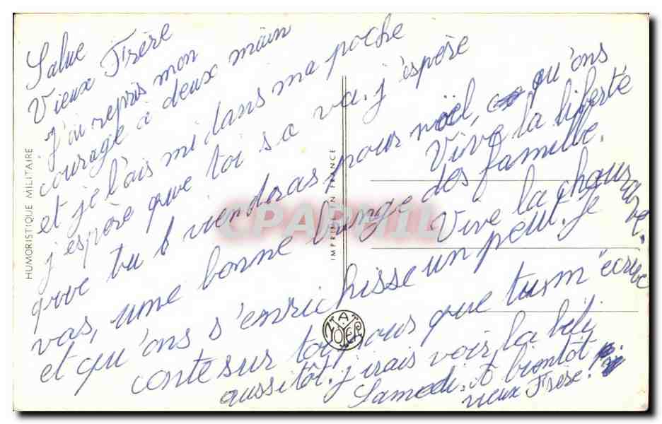 Couples en jeep militaire — humour militaire — Louis Caillle, n° 143 — Achterkant
